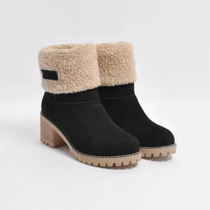 Yacinta | Damen Wasserdichte Leder Stiefeletten-Schwarz-35-Becker Boutique
