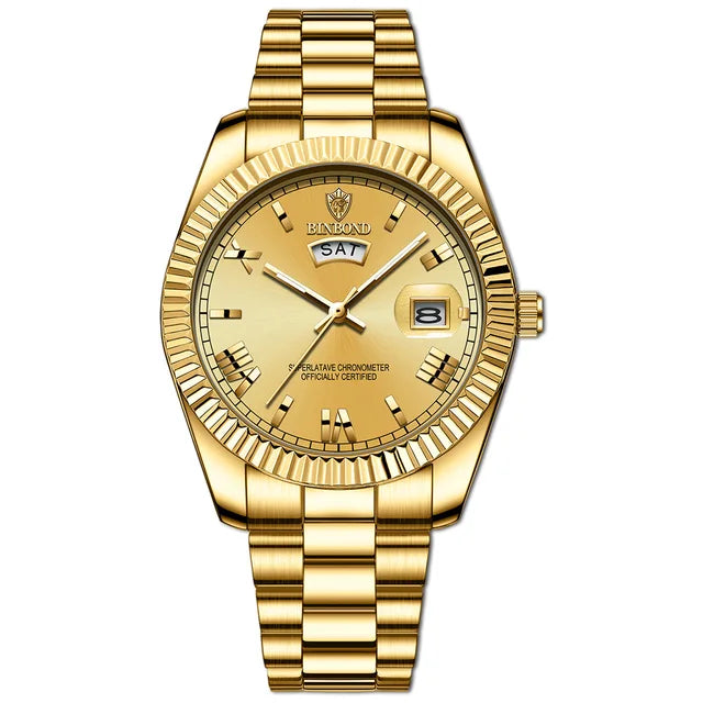 Zeitmeister | Herren Quarzuhr Kratzfest-Gold-Becker Boutique