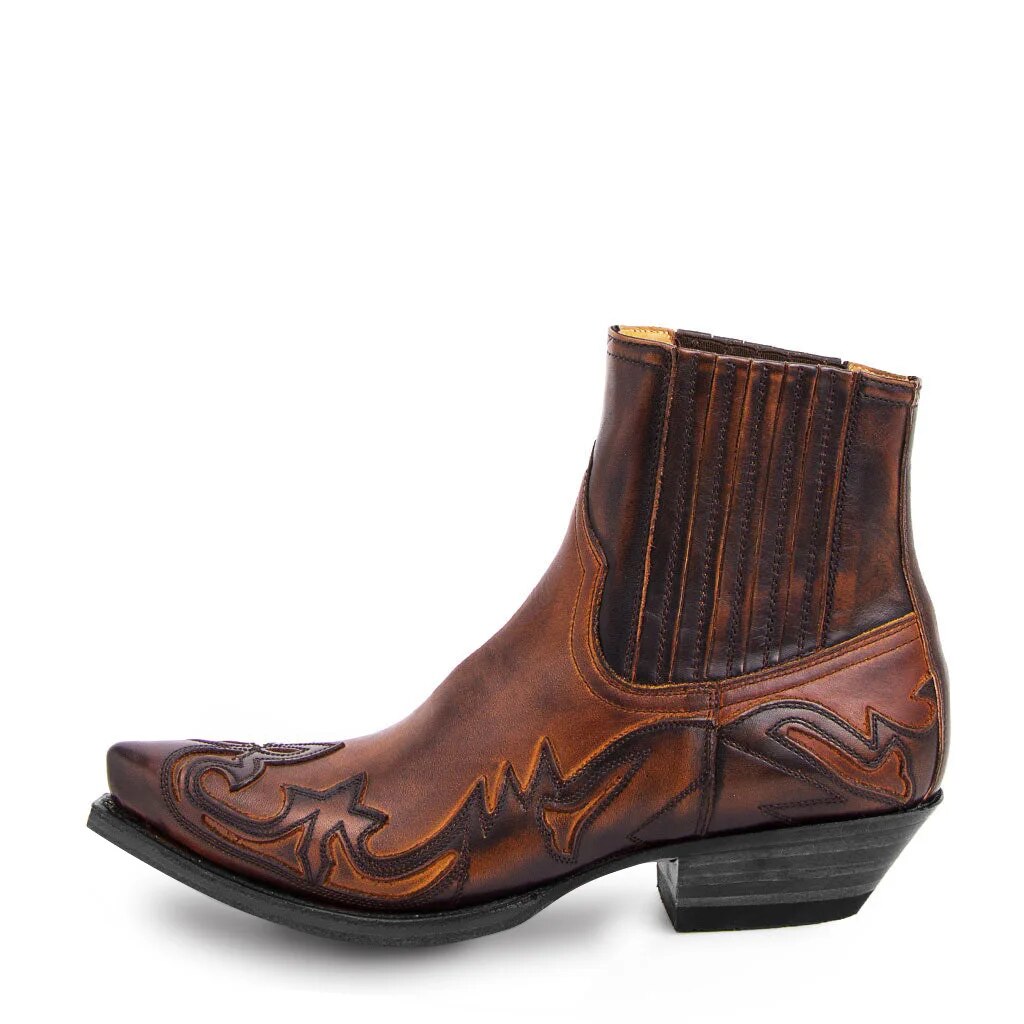 Damen Stiefeletten Cowboy | Leder