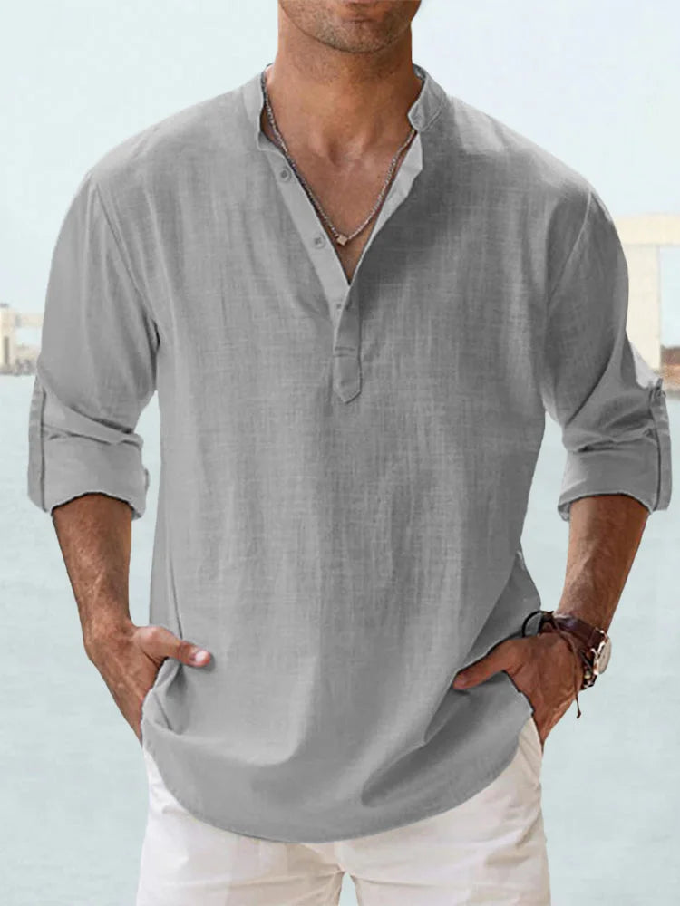 Denis | Henley Hemd Herren – Bequeme Baumwolle Mischung
