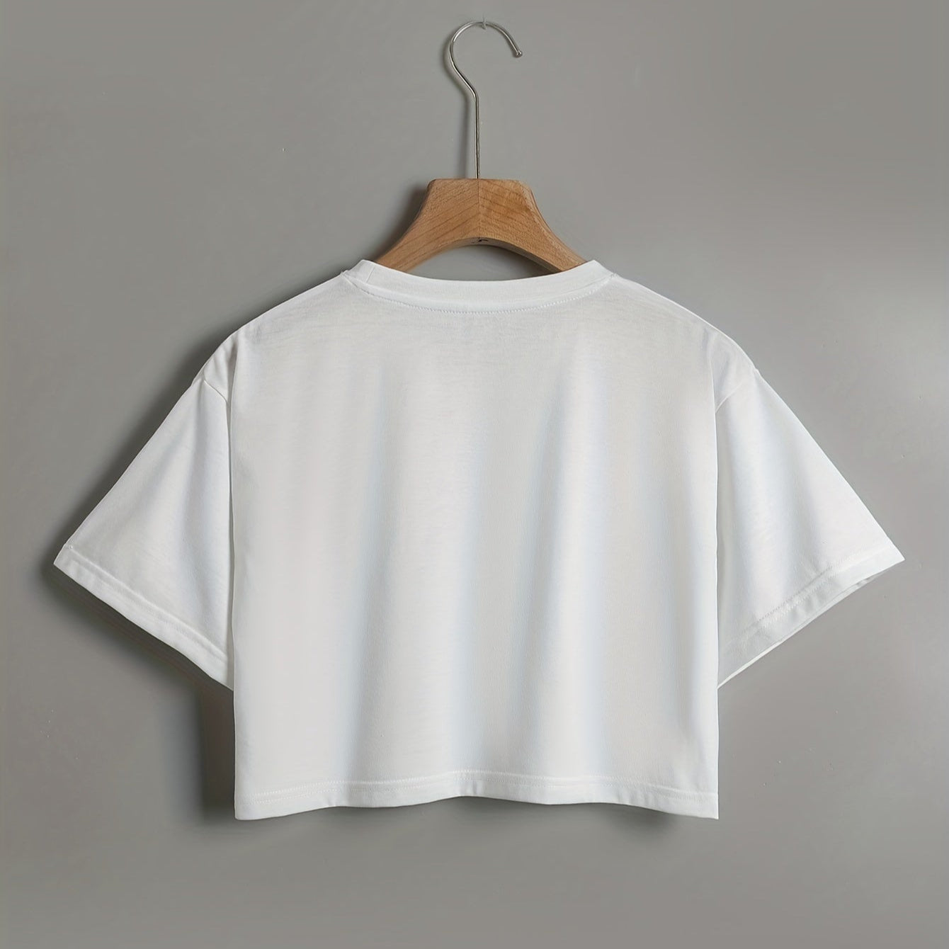Juliet | Weißes Crop Top für Damen mit kurzen Ärmeln - Rundhalsausschnitt