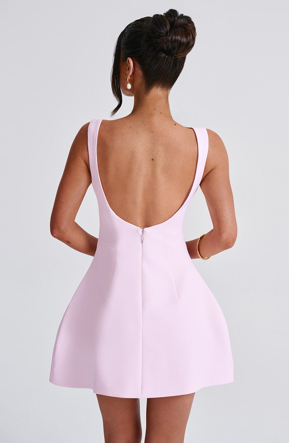 Isla | Damen Sommerkleid Mini Pink mit Neckholder und Halfterkragen