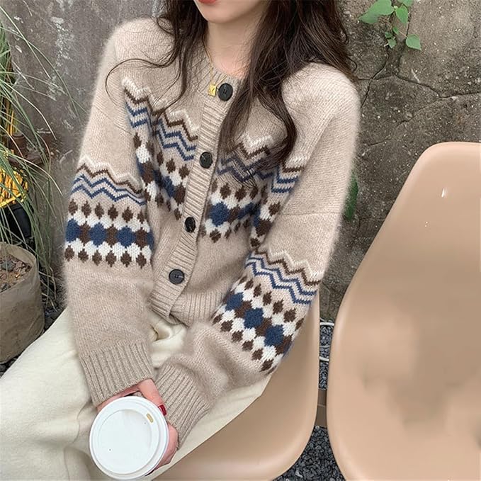 Tara | Damen Strickjacke mit langen Ärmeln und Knöpfen