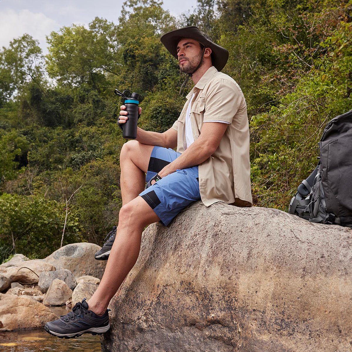 Summit | Schnell trocknende Cargo Shorts Herren mit mehreren Taschen