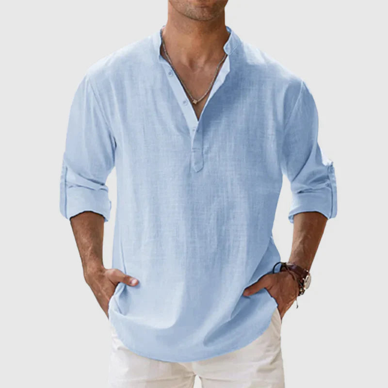 Denis | Henley Hemd Herren – Bequeme Baumwolle Mischung