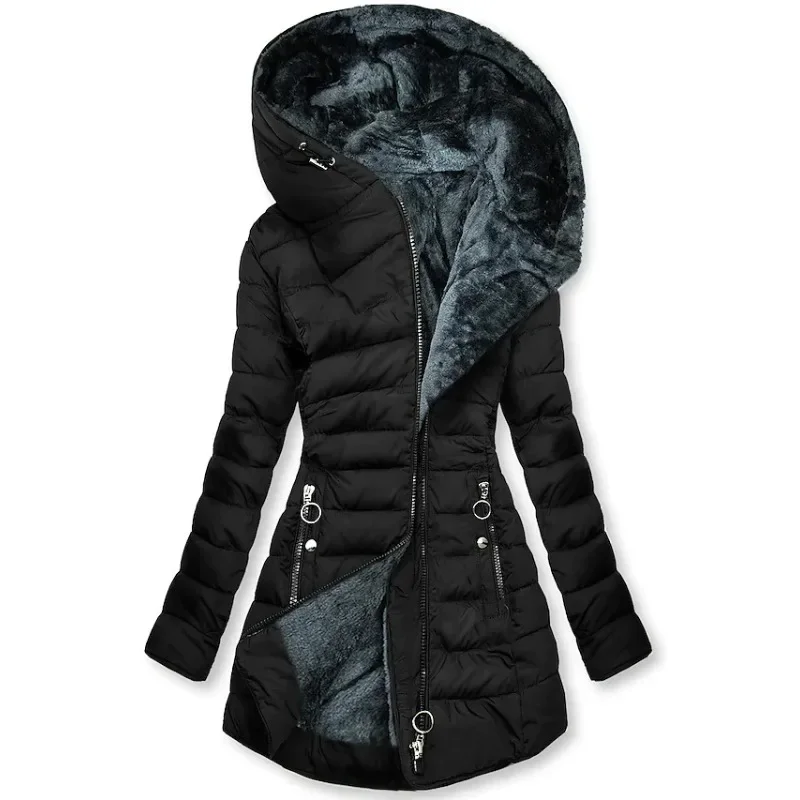 Lange Daunenjacke Damen | Gefüttert mit Kapuze