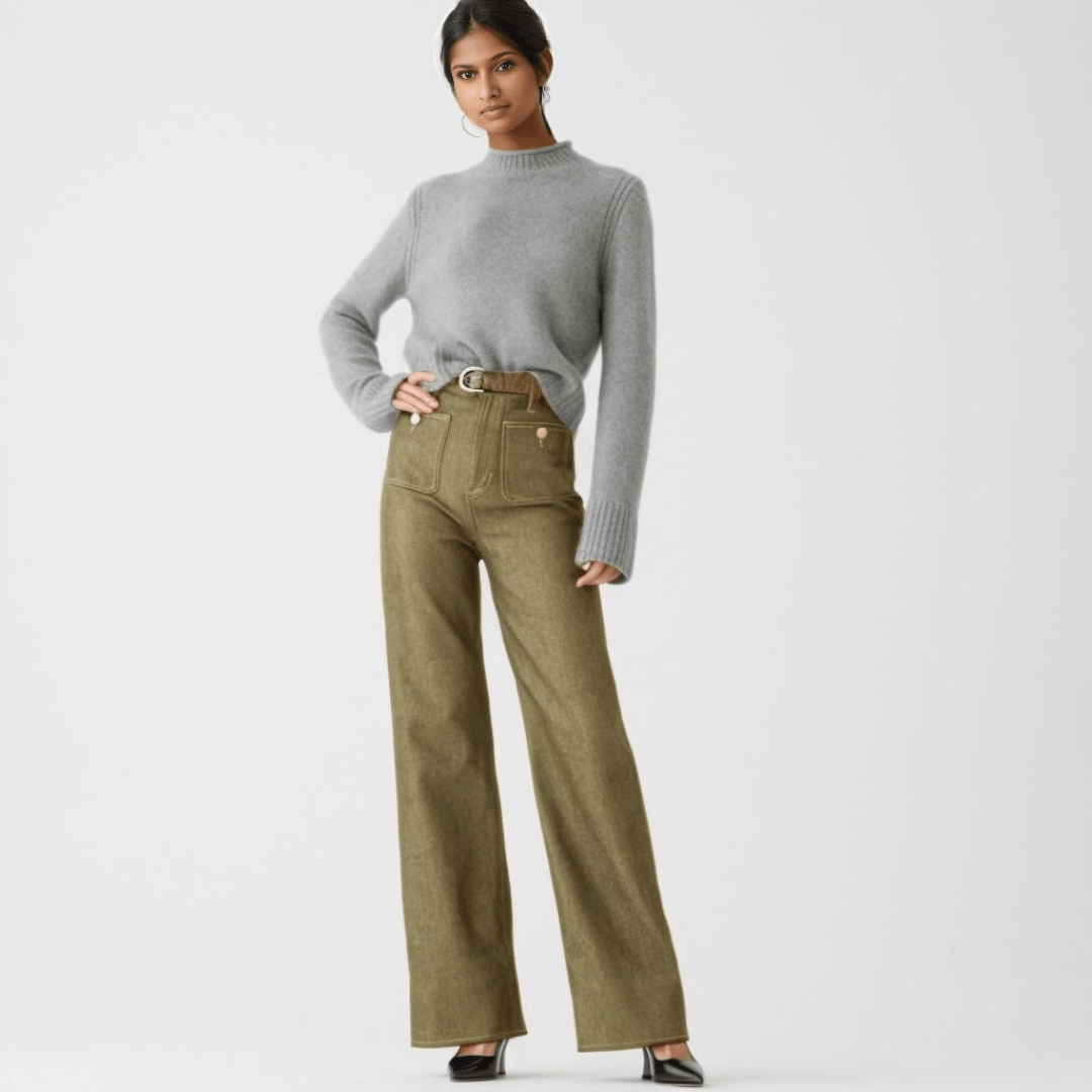 Gabi | Jeans Damen mit hoher Taille und breitem Bein - FitCurve