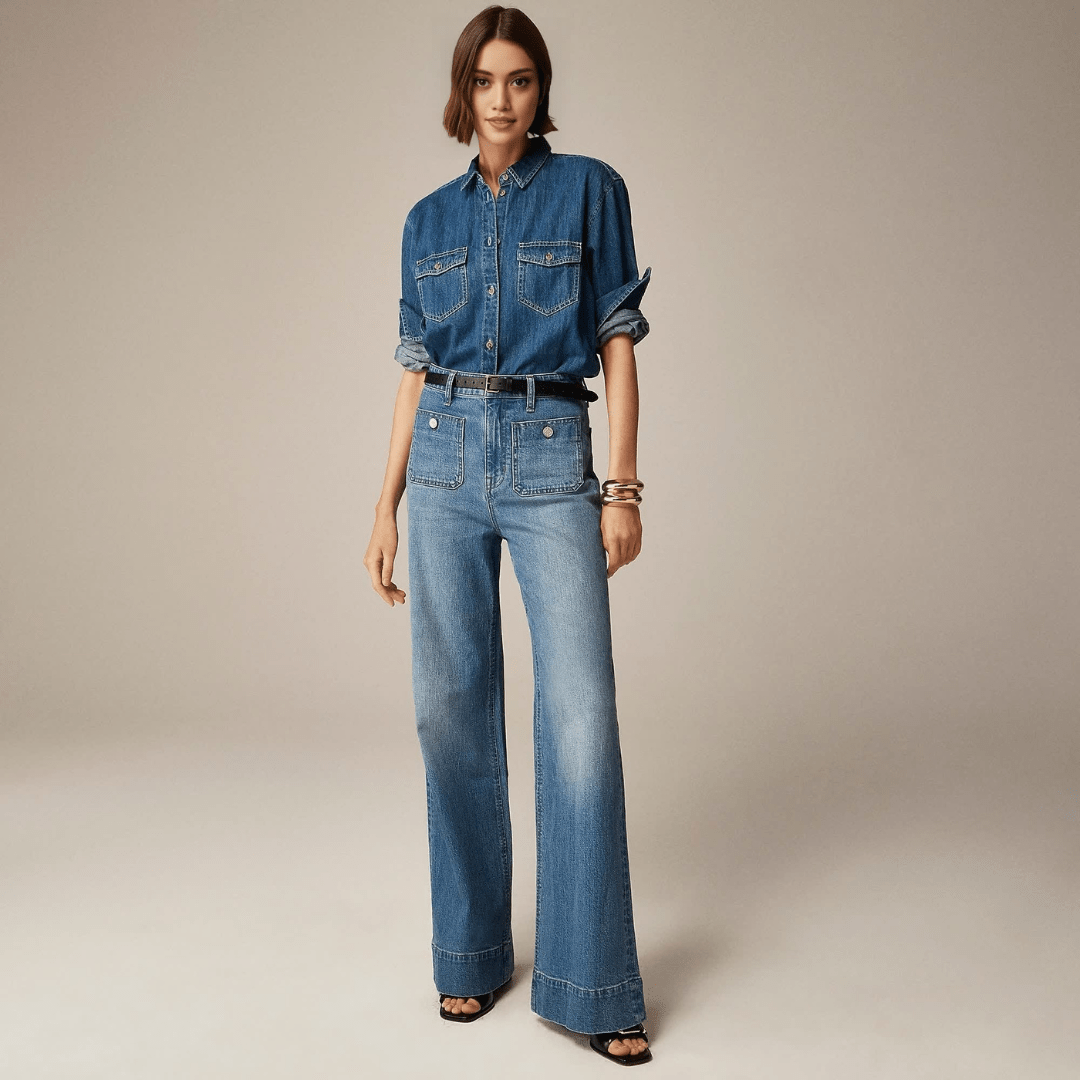 Gabi | Jeans Damen mit hoher Taille und breitem Bein - FitCurve