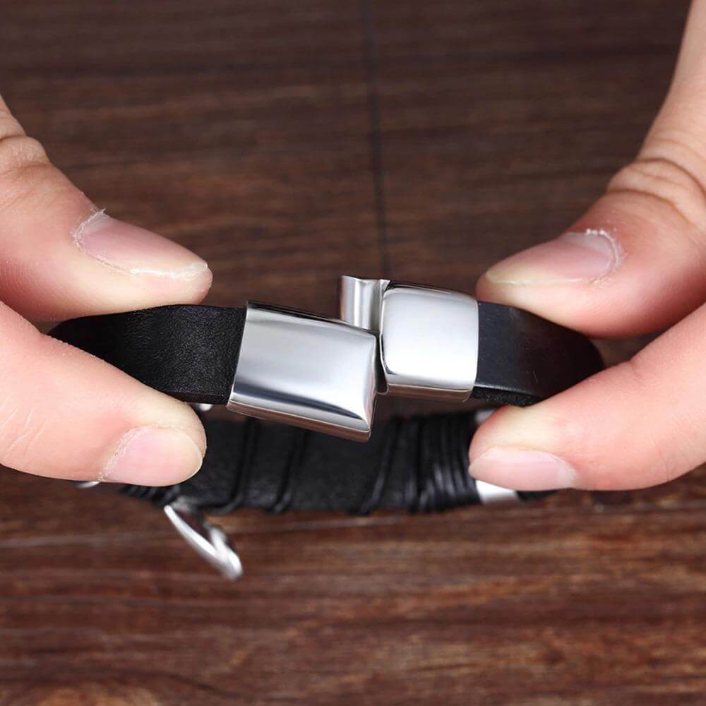Presnel | Armband aus echtem Leder für Herren