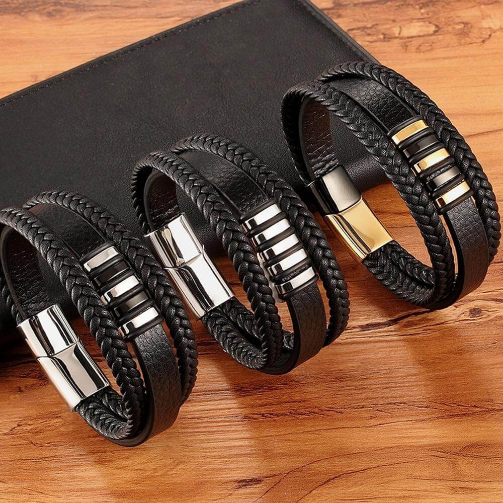 Presnel | Armband aus echtem Leder für Herren