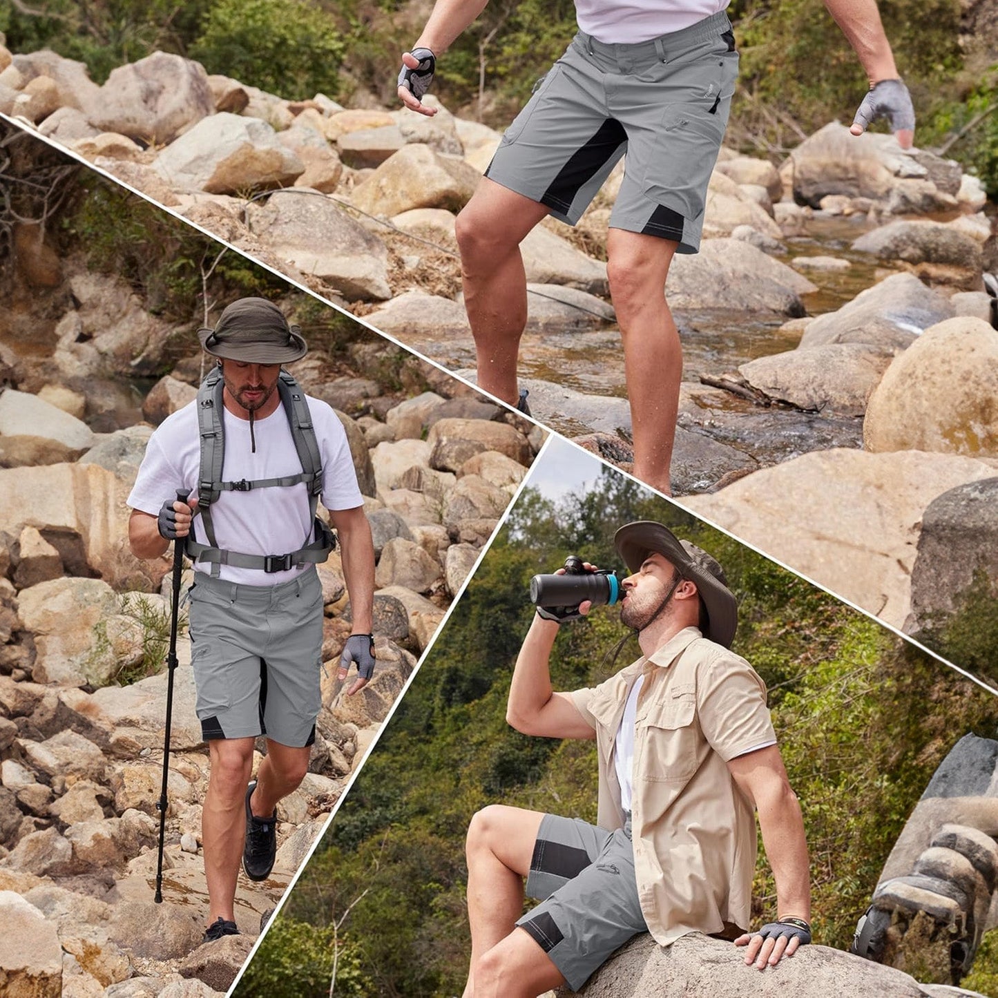 Summit | Schnell trocknende Cargo Shorts Herren mit mehreren Taschen