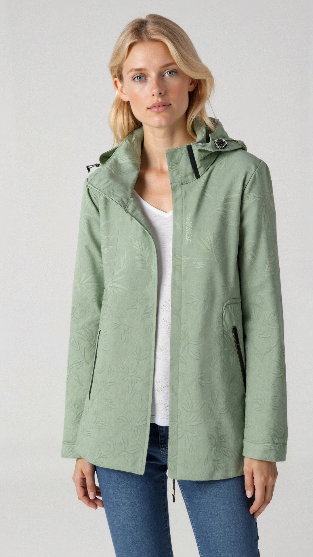 Bedruckte Outdoor- Regenjacke Damen | Wetterfest mit Kapuze