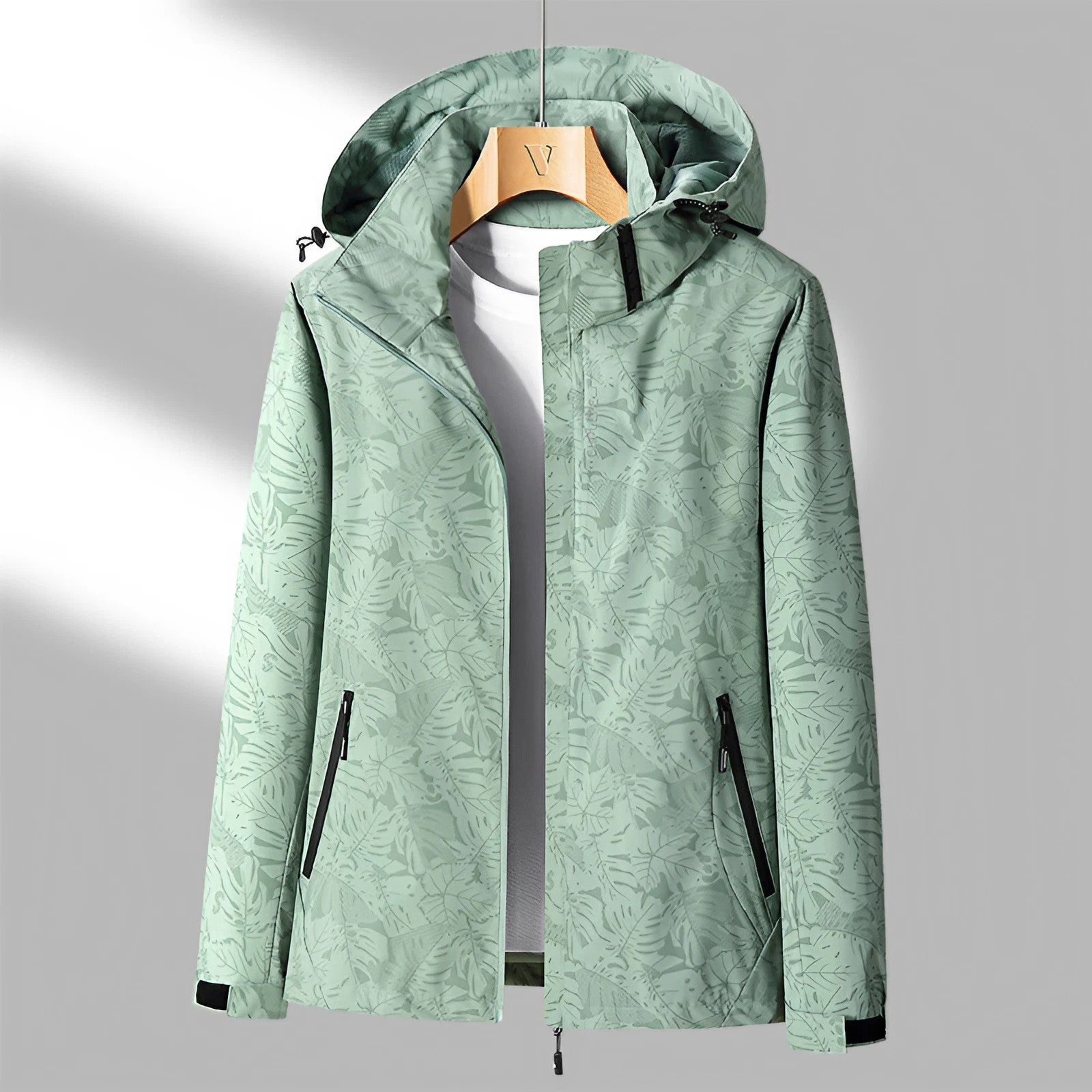 Bedruckte Outdoor- Regenjacke Damen | Wetterfest mit Kapuze