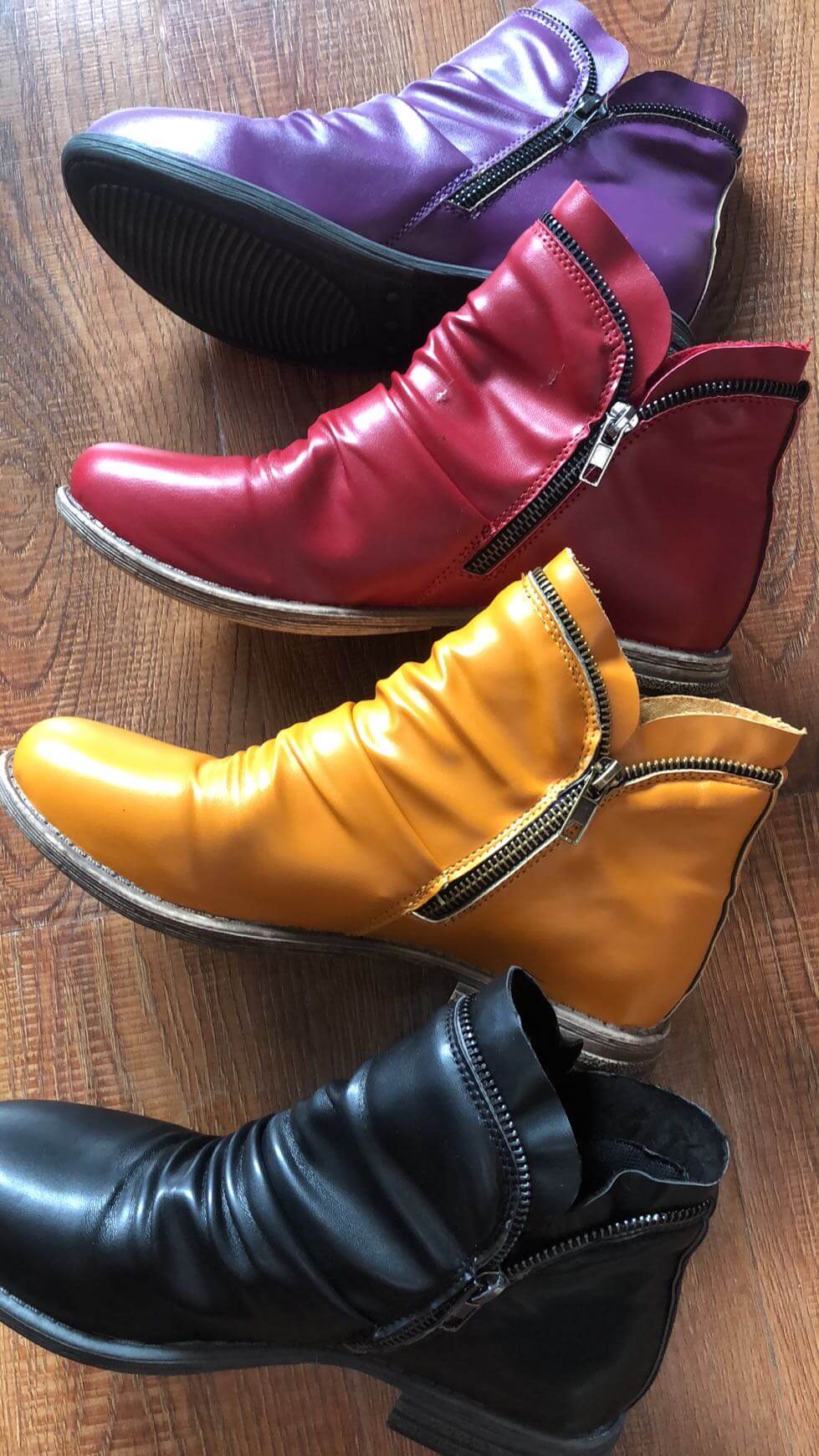 Marie | Retro Stiefeletten Damen mit seitlichem Reißverschluss