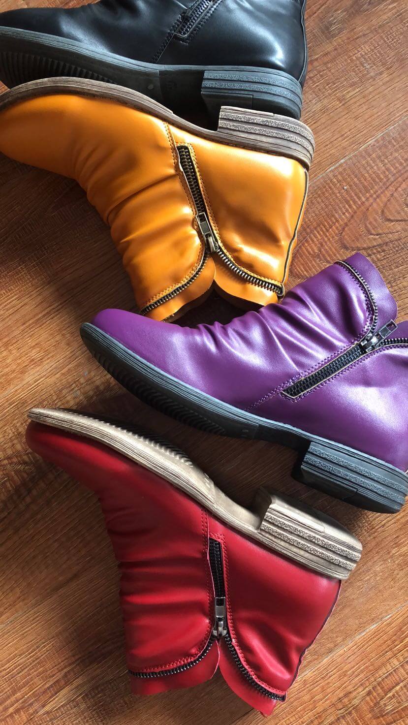 Marie | Retro Stiefeletten Damen mit seitlichem Reißverschluss
