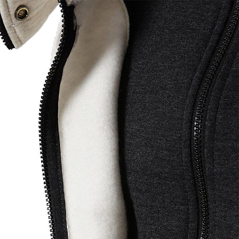 Thibaut | Fleecejacke Herren mit Kapuze und Stehkragen