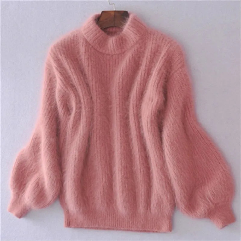 Damen Strickpullover | Kashmir Gefühl & Hoher Kragen