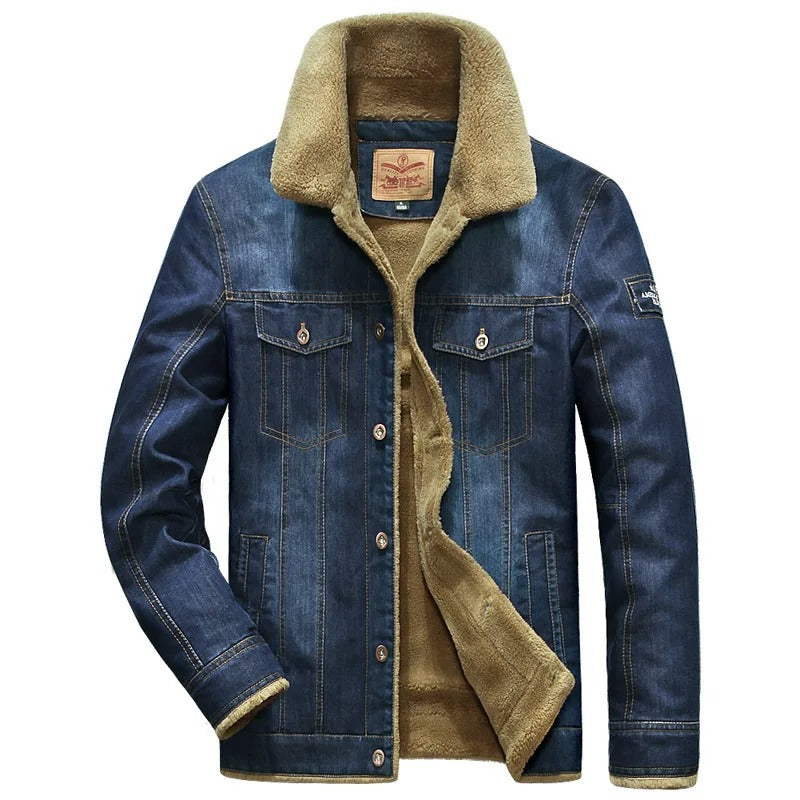 Men's Winter Jacket | Denim Jacket with Teddy Lining