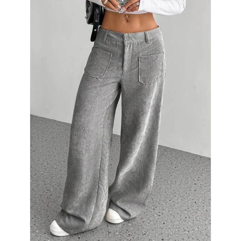 Women's Corduroy Trousers | High Waisted | Wide Fit