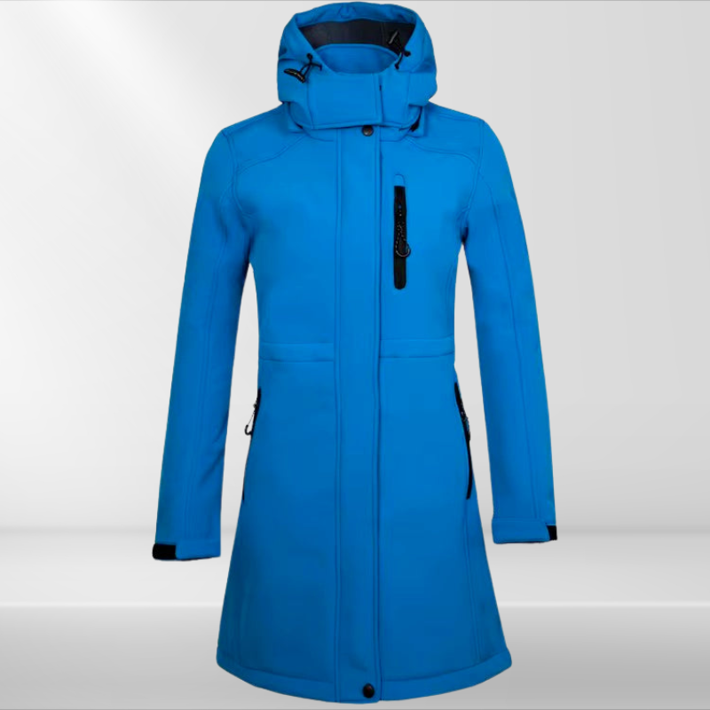 Storm | Frauen Wasserdichte Lange Softshell Outdoor-Wanderjacke mit Polar-Fleece-Futter