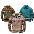 Herren Hoodie | Tribal Print & Vintage Stil