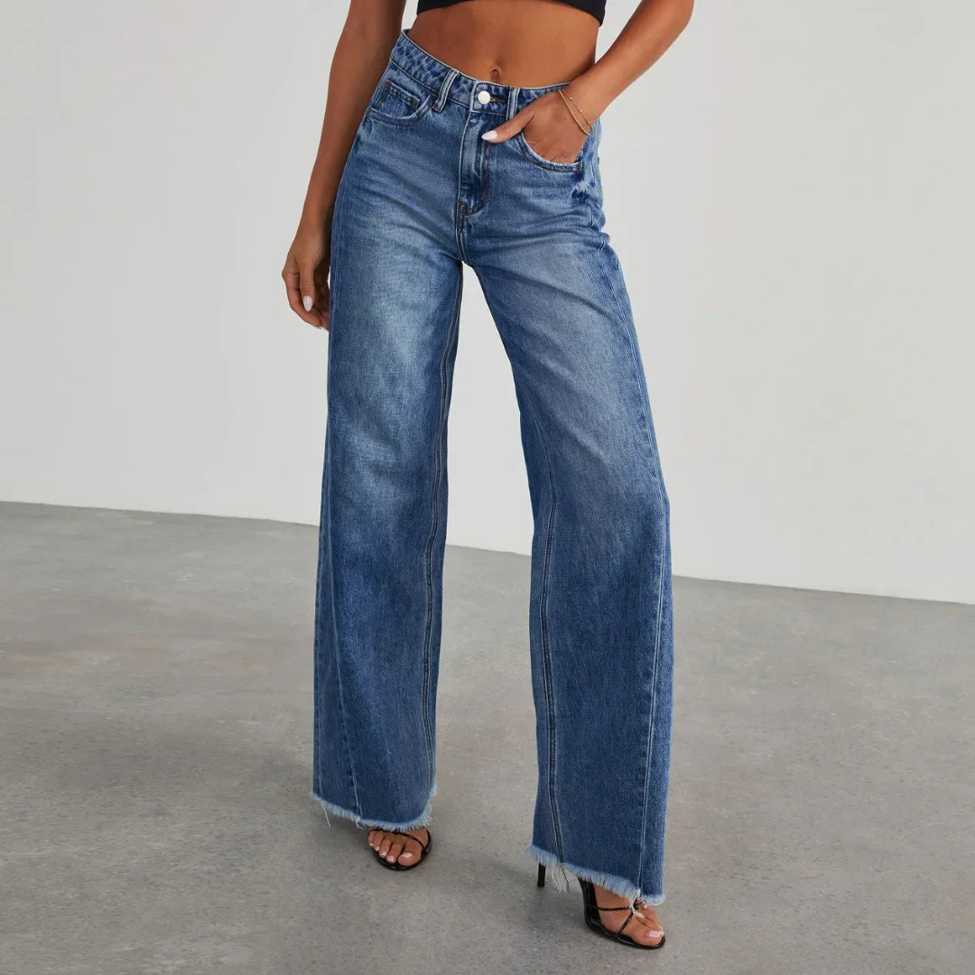 Damen Loose Fit Jeans | Raw-hem
