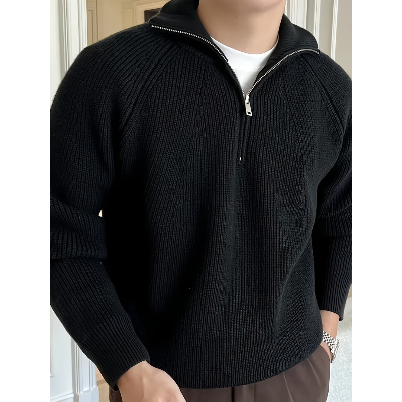 Herren Strick Pullover | Mit Kragen & Quarter Zip