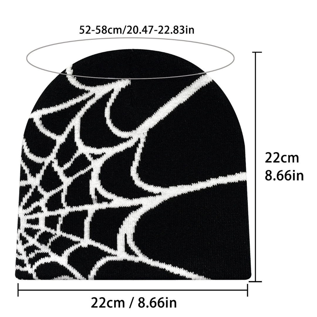 Mütze | Strickmütze Y2K Stil & Spinnenmuster