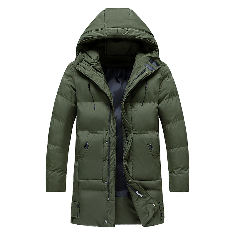 Men's long winter jacket | with hood