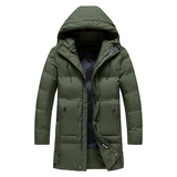 Men's long winter jacket | with hood