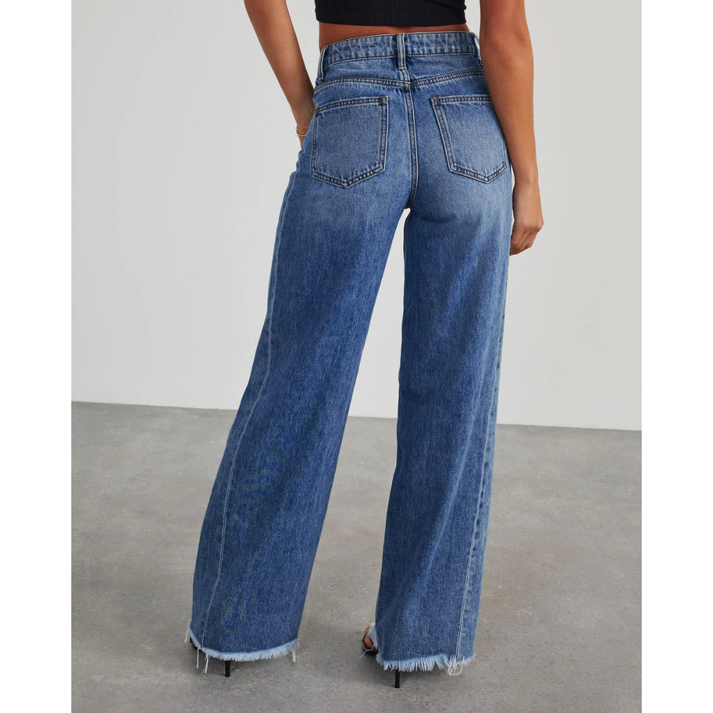 Damen Loose Fit Jeans | Raw-hem