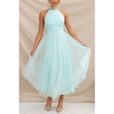Women's Halter Neck Wedding Guest Dress | Maxi