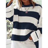 Women's knitted pullover | Striped & Oversized