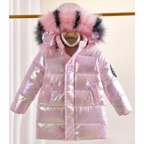 Girls' Jacket | Metallic Purple & Hooded