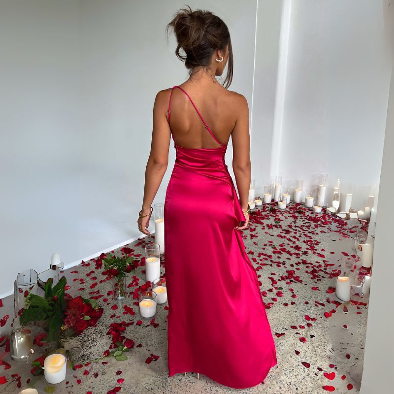 Selina | Ein Schulter Hochzeitsgast Kleid | Maxi