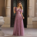 Fiora | Women's Wedding Guest Dress | V-Neck and Sequins