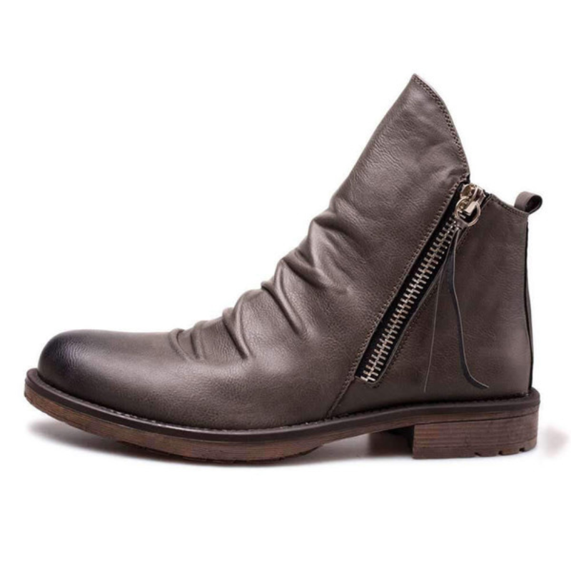 Herren Leder Stiefel | Casual mit Reißverschluss