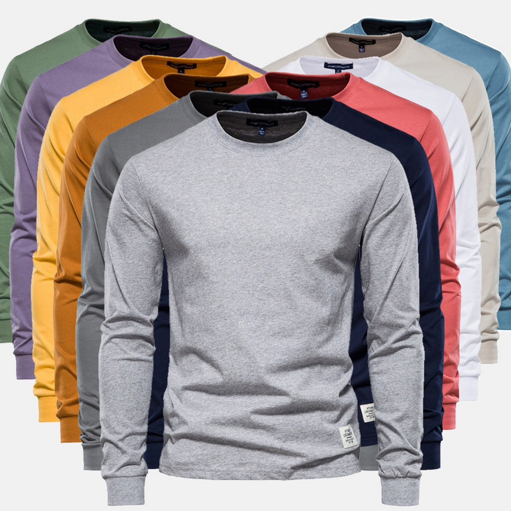 Herren Pullover | Langarmshirt mit Rundhalsausschnitt