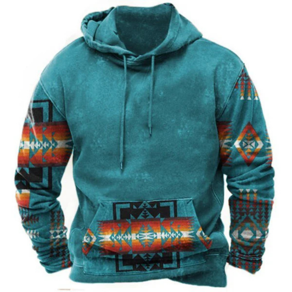 Herren Hoodie | Tribal Print & Vintage Stil