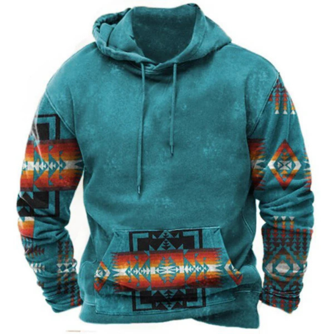 Herren Hoodie | Tribal Print & Vintage Stil