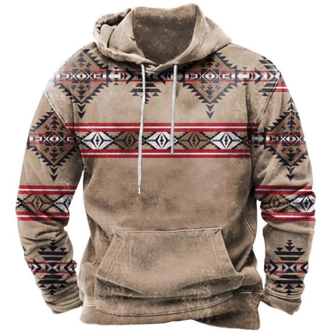 Herren Hoodie | Tribal Print & Vintage Stil