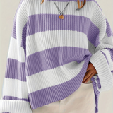 Women's knitted pullover | Striped & Oversized