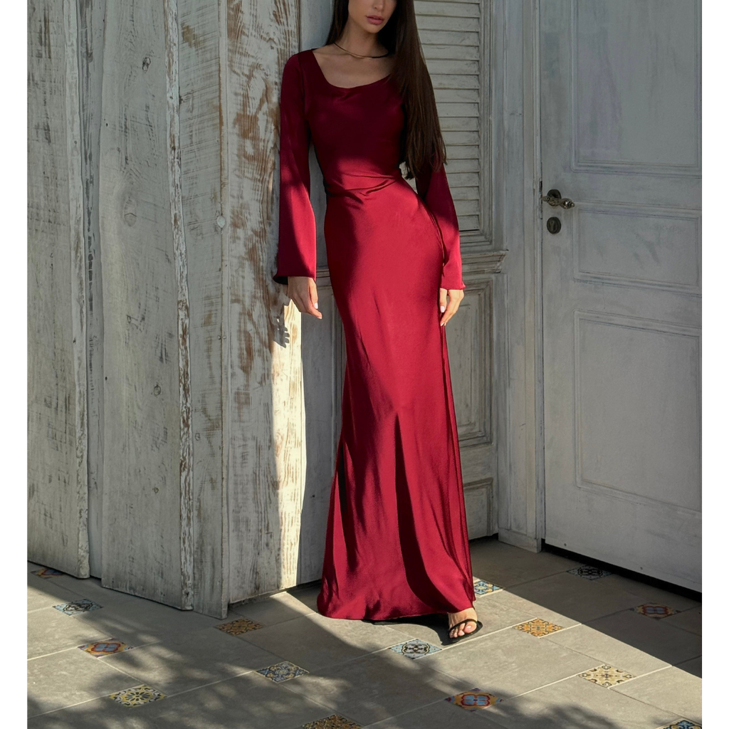 Long Sleeve Evening Dress | Maxi Dress