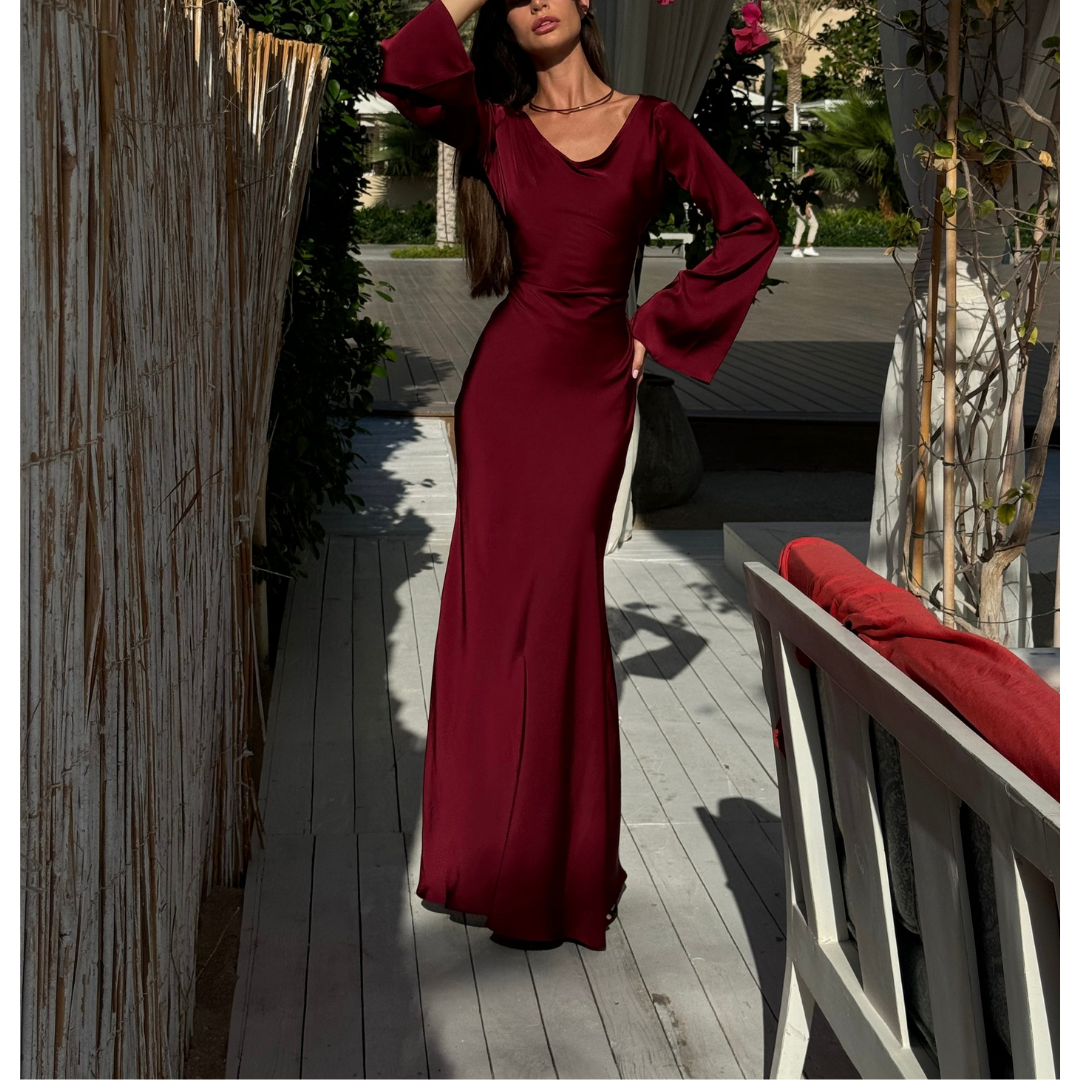 Long Sleeve Evening Dress | Maxi Dress