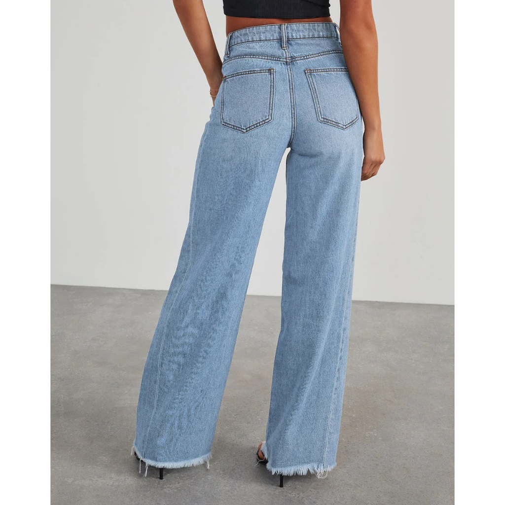 Damen Loose Fit Jeans | Raw-hem