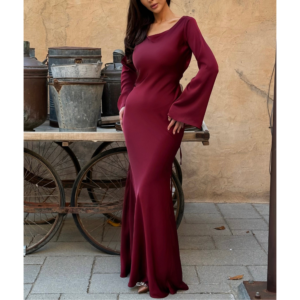Long Sleeve Evening Dress | Maxi Dress