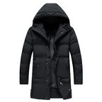 Men's long winter jacket | with hood