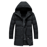 Men's long winter jacket | with hood