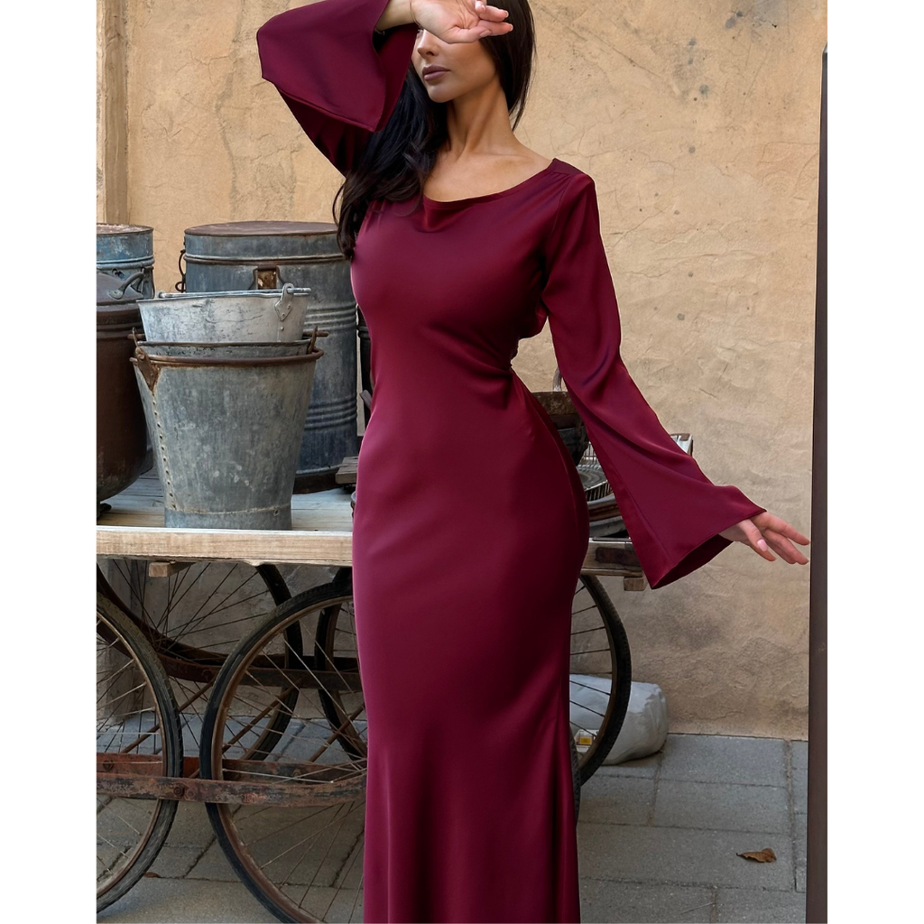 Long Sleeve Evening Dress | Maxi Dress