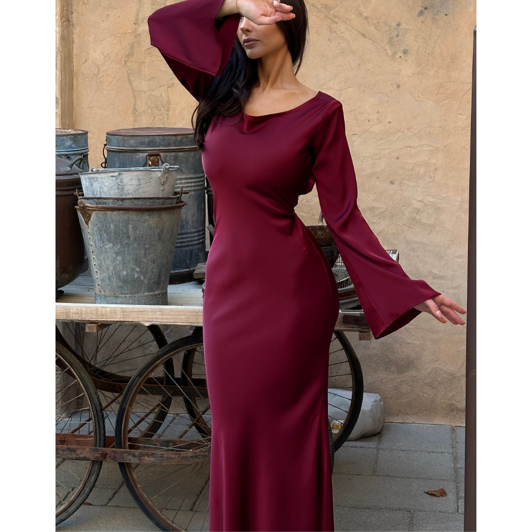 Long Sleeve Evening Dress | Maxi Dress